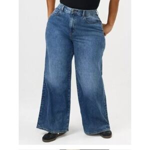 NEW Torrid Size 16 Short High Rise Baggy Wide Leg Rigid Stretch Maverick Jeans